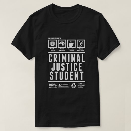 Funny Criminal Justice Student Handling Informatio T-Shirt (Design vorne)