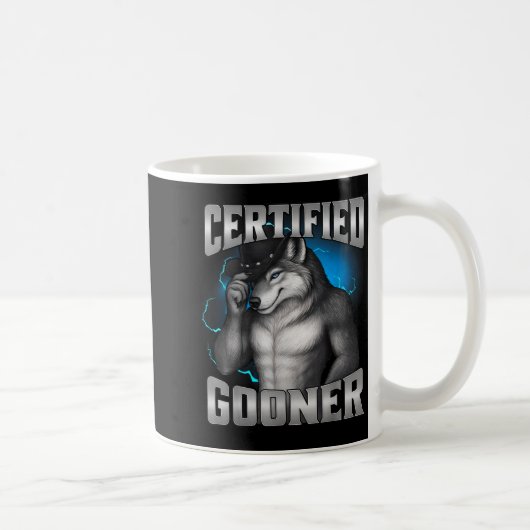 Funny Cringe Sigma Wolf Certified Gooner  Kaffeetasse (Rechts)