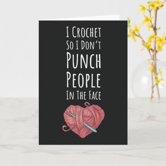 Funny Crochet Cards Crocheting Garn Sprichwort Karte (Gelbe Blume)