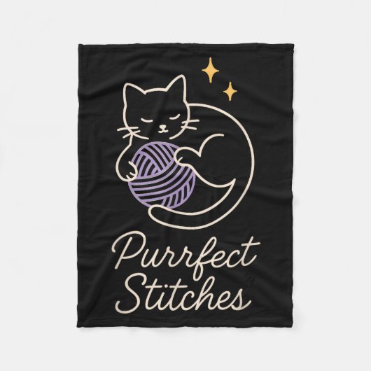 Funny Crochet Cat Mom Yarn Lover Pun Humor Handmad Fleecedecke (Vorderseite)