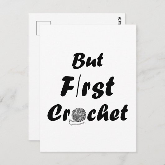 Funny Crochet Offerte Strickgeschenk aus Sprichwor Postkarte (Vorne/Hinten)