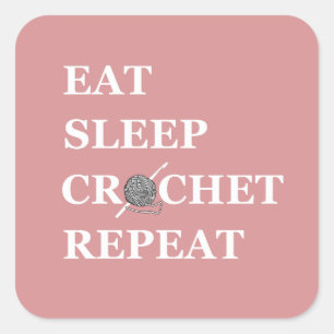 Funny Crochet Offerte Strickgeschenk aus Sprichwor Quadratischer Aufkleber
