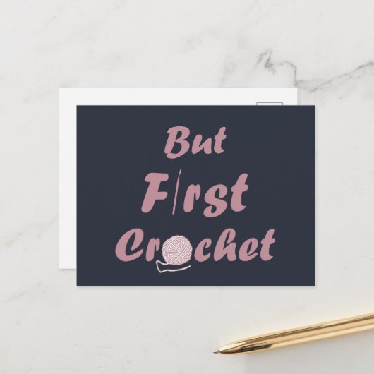 Funny Crochet Sprichwort Strickquote Feiertagspostkarte (Vorderseite/Rückseite Beispiel)