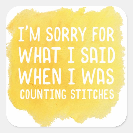 Funny Crochet Stitch Quadratischer Aufkleber (Vorderseite)