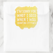 Funny Crochet Stitch Quadratischer Aufkleber (Tasche)