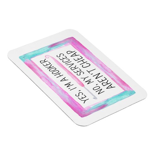 Funny Crochet Watercolor Magnet (Rechte Seite)