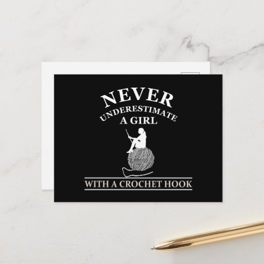 Funny Crochet Zitat Crochetter Geschenk Feiertagspostkarte (Vorderseite/Rückseite Beispiel)