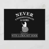 Funny Crochet Zitat Crochetter Geschenk Feiertagspostkarte (Vorderseite)