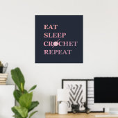 Funny Crochet Zitat Poster (Heimbüro)