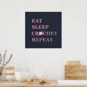 Funny Crochet Zitat Poster (Küche)