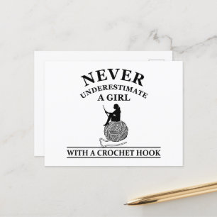 Funny Crochet zitiert Häkelchen Geschenk Feiertagspostkarte