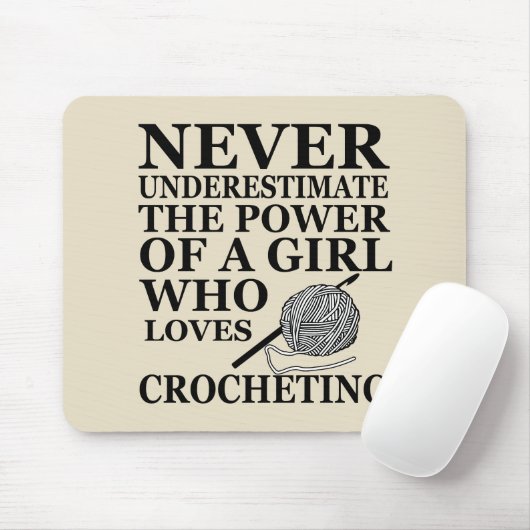 Funny Crochet zitiert Häkelchen Geschenk Mousepad (Mit Mouse)