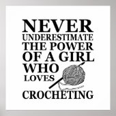 Funny Crochet zitiert Häkelchen Geschenk Poster (Vorne)