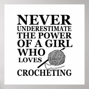 Funny Crochet zitiert Häkelchen Geschenk Poster