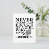 Funny Crochet zitiert Häkelchen Geschenk Postkarte (Stehend Vorderseite)