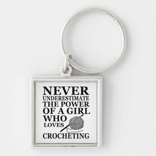 Funny Crochet zitiert Häkelchen Geschenk Schlüsselanhänger (Vorne)