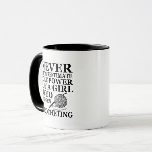 Funny Crochet zitiert Häkelchen Geschenk Tasse (Vorderseite Links)