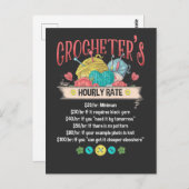 Funny Crocheter Stundensatz Crocheting Frauenquote Postkarte (Vorne/Hinten)