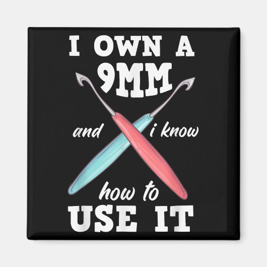 Funny Crocheting Crochet Magnet (Vorne)