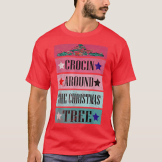 Funny Crocin um den Weihnachtsbaum herum T-Shirt