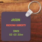 Funny Crocodile Cartoon Sobriety Rocks Custom Schlüsselanhänger (Rückseite)