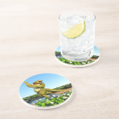 Funny Crocodile Drinking Champagne Getränkeuntersetzer (Seite)