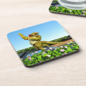Funny Crocodile Drinking Champagne Getränkeuntersetzer (Linke Seite)