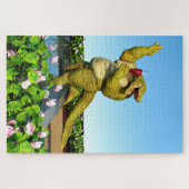 Funny Crocodile Drinking Champagne Puzzle (Horizontal)