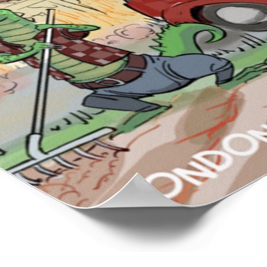 Funny Crocodile Farm Poster (Ecke)