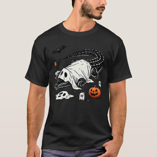 Funny Crocodile Ghost Costume Spooky Halloween All T-Shirt (Vorderseite)
