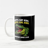 Funny Crocodile Let's Eat Commas Saves Lives Gramm Kaffeetasse (Links)