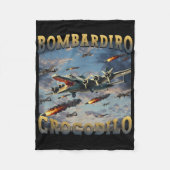 Funny Crocodile Meme Bombardiro Crocodilo Funny Br Fleecedecke (Vorderseite)