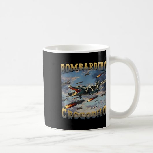 Funny Crocodile Meme Bombardiro Crocodilo Funny Br Kaffeetasse (Rechts)
