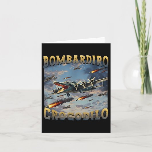 Funny Crocodile Meme Bombardiro Crocodilo Funny Br Karte (Vorderseite)
