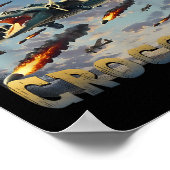 Funny Crocodile Meme Bombardiro Crocodilo Funny Br Poster (Ecke)