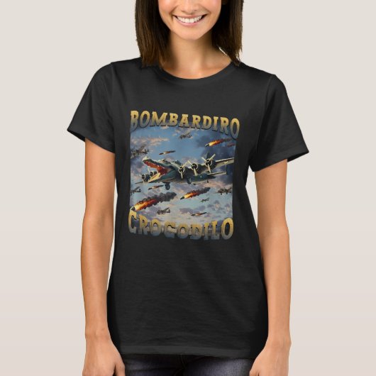 Funny Crocodile Meme Bombardiro Crocodilo Funny Br T-Shirt (Vorderseite)