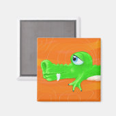 Funny crocodile painting, Magnet (Vorderseite/Rückseite)