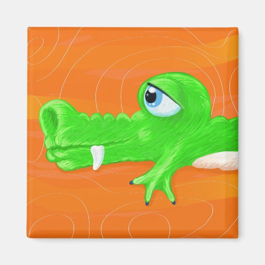 Funny crocodile painting, Magnet (Vorne)