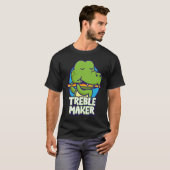 Funny Crocodile Playing Flute Treble Maker Instrum T-Shirt (Vorne ganz)