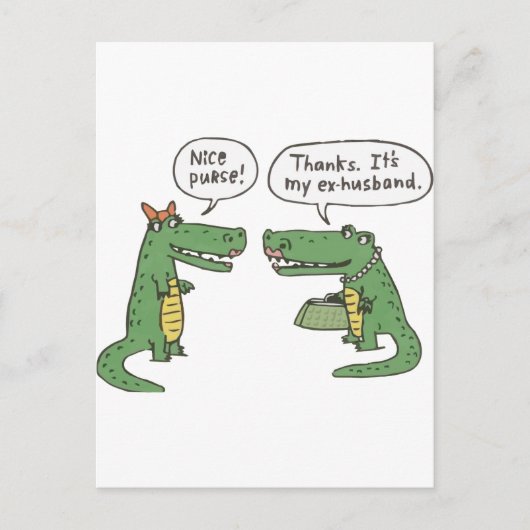 Funny Crocodile Postkarte (Vorderseite)