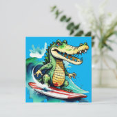 Funny Crocodile surfing (Stehend Vorderseite)