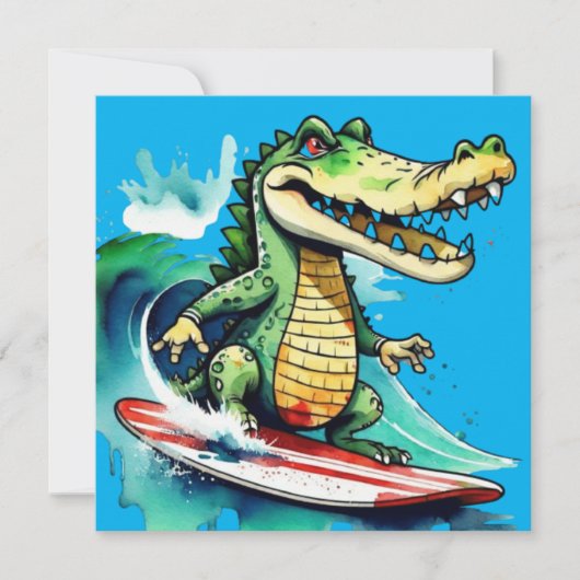 Funny Crocodile surfing (Vorderseite)