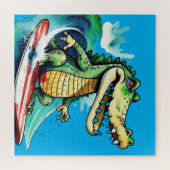 Funny Crocodile surfing Puzzle (Horizontal)