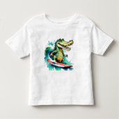 Funny Crocodile surfing T - Shirt (Vorderseite)