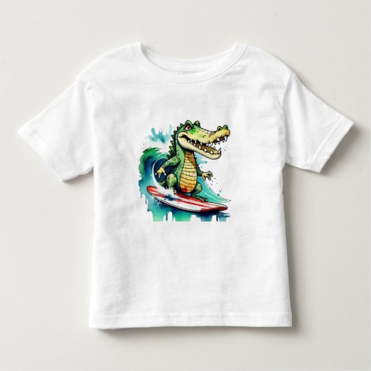 Funny Crocodile surfing T - Shirt (Vorderseite)