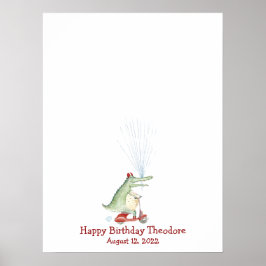Funny Crocodile Thumbprint Gästebuch