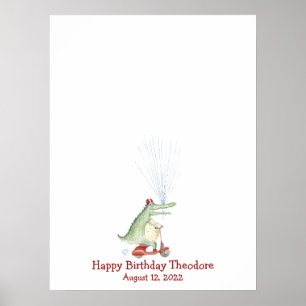 Funny Crocodile Thumbprint Gästebuch