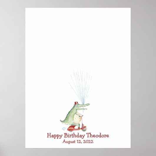 Funny Crocodile Thumbprint Gästebuch (Vorne)