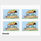 Funny Crocodile Tour Boat Comic Rechteckiger Aufkleber (Blatt)