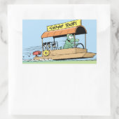 Funny Crocodile Tour Boat Comic Rechteckiger Aufkleber (Tasche)
